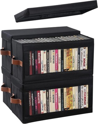 4 Packs DVD Storage Box W/ Visible Window Dustproof DVD Case Holder Organizer