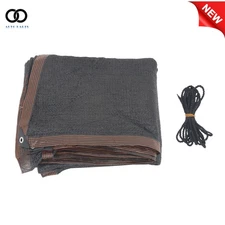 25ft × 50ft Swimming Pool Leaf Net Cover with Eye Rings and Ropes, Black Color