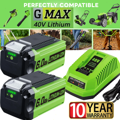 #ad 2Pack 40V 8.0Ah Battery Charger For Greenworks 40 Volt Lithium Ion G MAX 29482 $96.00