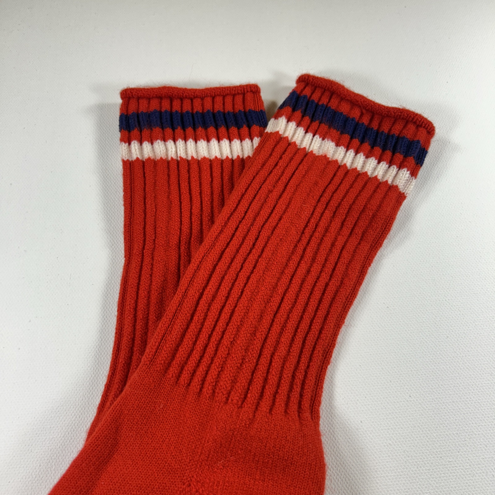 SAOLA Calze professionali vintage suola ammortizzata rosso crew bianco blu righe anni 80 7 9 stile 509 USA