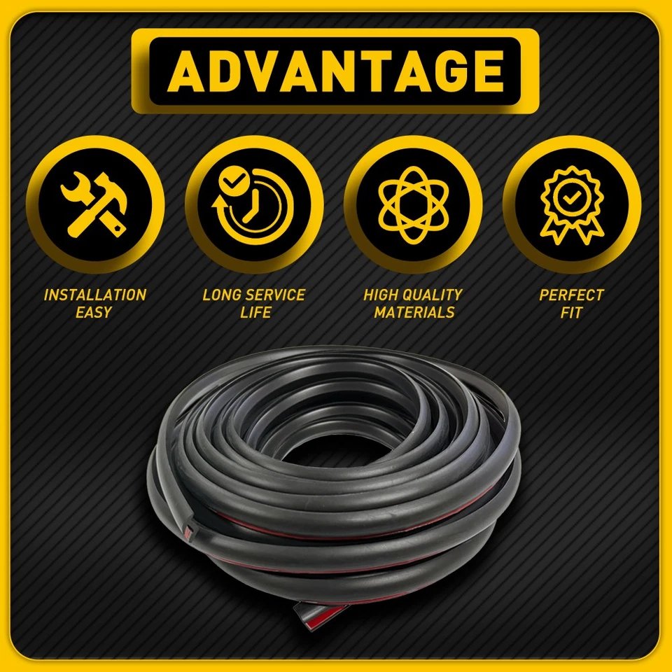 Wheel 9M Fender Wells Edge Flare Trim Rubber Strip Seal Universal For Truck Car - Image 4 of 4