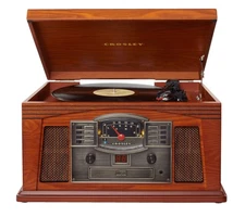 Crosley CR42D-PA Lancaster 3-Speed Turntable with Radio, CD/Cassette Player, Aux