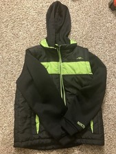 Pacific Trail Youth Boys Winter Jacket Hooded Puffer Black Green Size 8