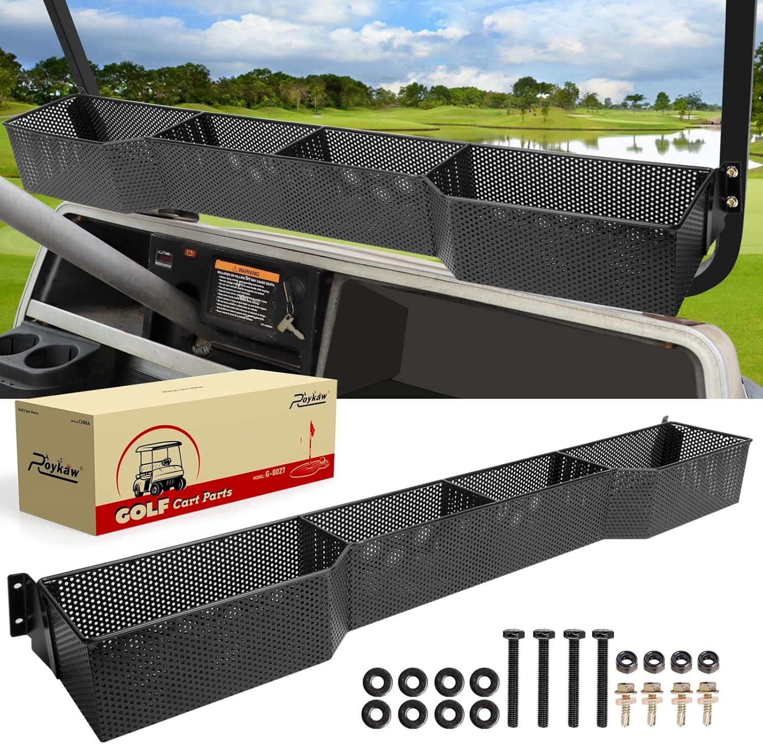 Roykaw Golf Cart Dash Tray Organizer for Club Car DS 2000.5+