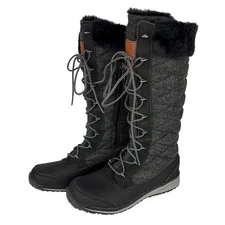 Salomon Hime High Tall Winter Snow Boots Quilted Gray US 6