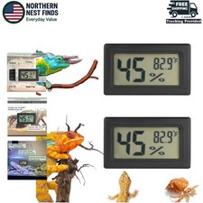 Digital Reptile Thermometer  Humidity Gauge Set - High Accuracy for Terrariums