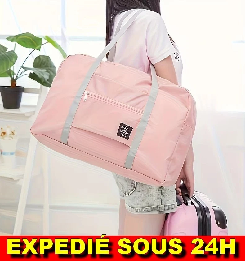 Sac de Voyage Cabine Avion Pliable Femme Sport Week end Nuit Léger Nylon Grand - Photo 1/4