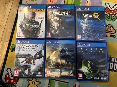 Playstation 4 Spielepaket x6 PS4 Witcher 3 Fallout Assassins Creed Alien
