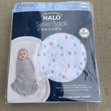 Halo SleepSack Swaddle Confetti Micro-fleece 3-WAY Sleep Newborn 0-3M NWT