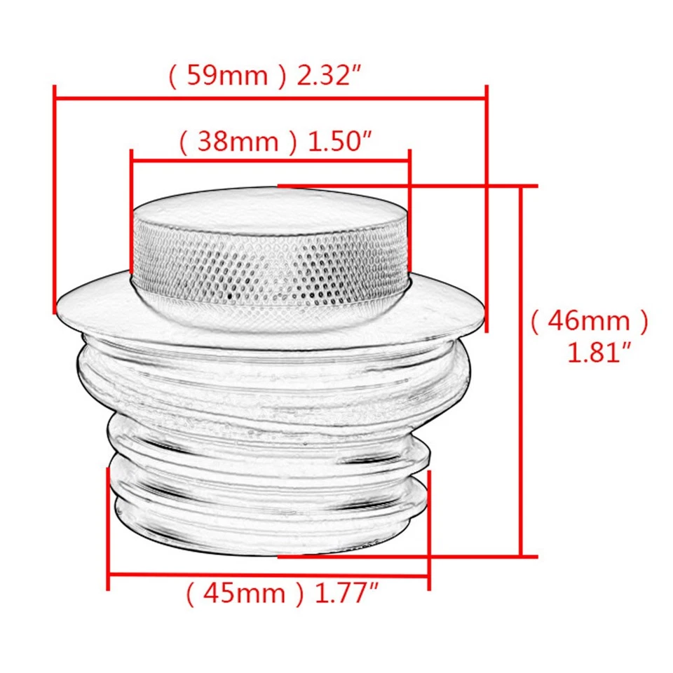 Chrome Flush Mount Pop Up Fuel Vented Tank Gas Cap For Harley Davidson 1988-2024 - Image 3 of 4