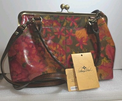 Patricia Nash Rora Frame  Leather  Floral Oil Painting Purse -WT-Orig.$229.00
