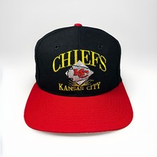 Vintage Kansas City Chiefs Snapback Hat Wool Blend Team NFL Black Cap, AJD