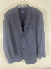 Mens Pronto Uomo Signature Sport Coat Blazer Size 48 Long Two Button Blue EUC