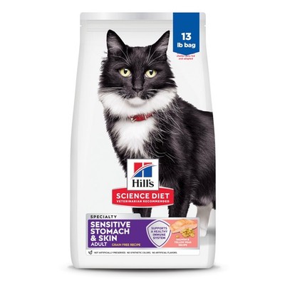 Hill's Science Diet Adult 1-6 Sensitive Stomach & Skin Dry Cat Food, Grain Free 