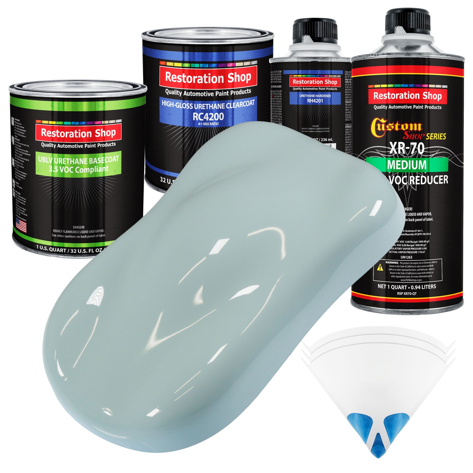 Diamond Blue Quart Low VOC Urethane Basecoat Auto Body Paint Kit