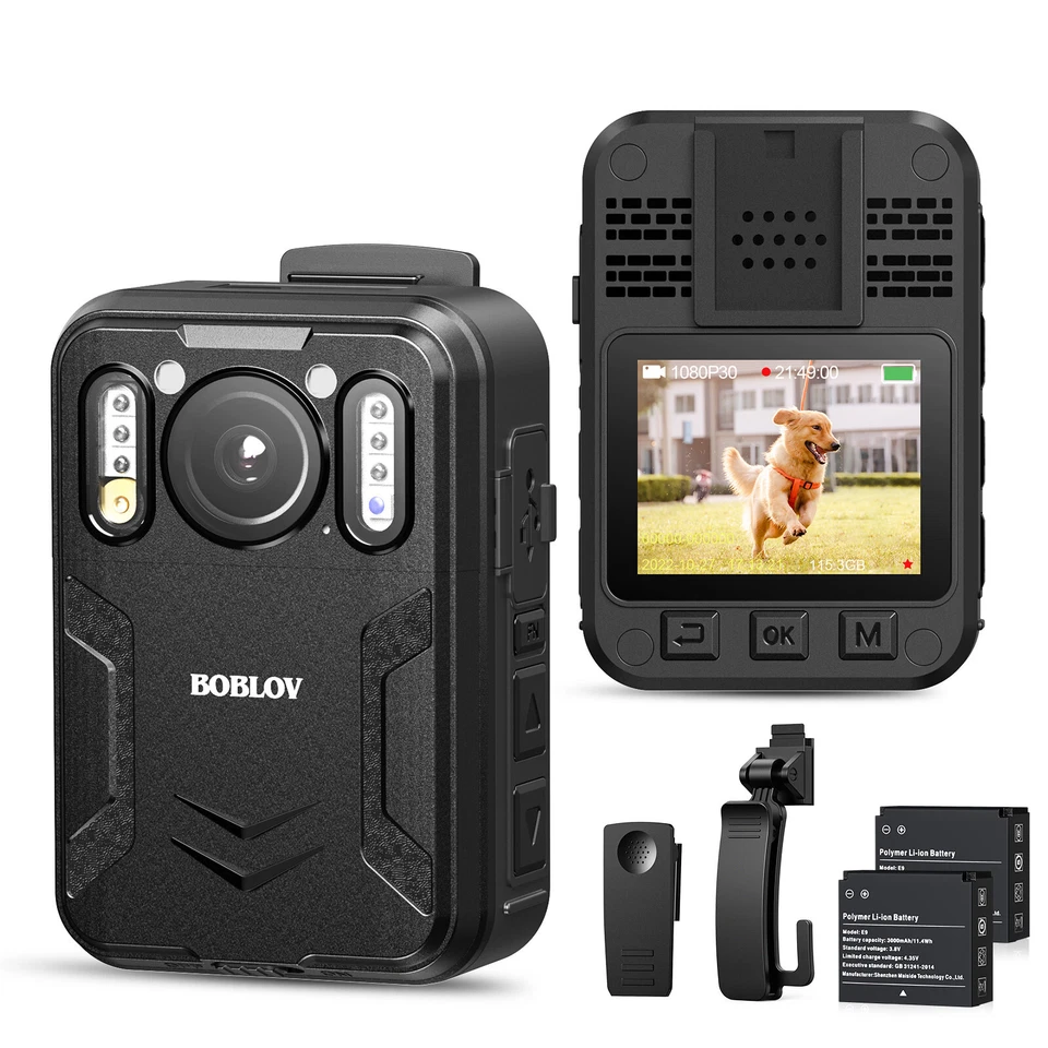 BOBLOV B4K2 4K Body Worn Camera with GPS 2*3000mAh 14-16hrs Video Camera 128GB - Image 2 of 4