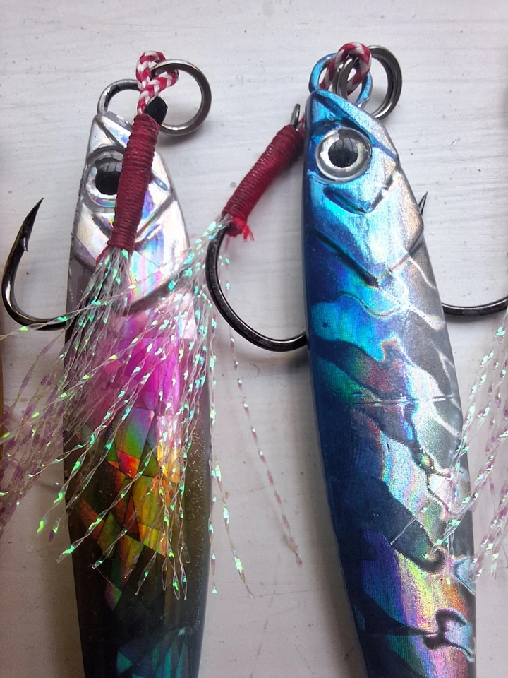 Señuelos de Pesca de Agua Salada - Multipack de 8 Colores MEZCLADOS + Caja de Señuelos de Pesca Foto 4 de 4