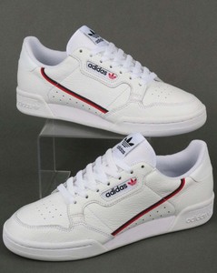 Adidas continental 80 Entrenadores En Blanco, Rojo y Azul Marino Cuero  Retro Clásico | eBay