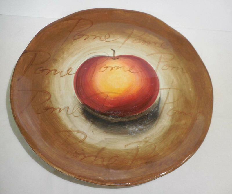 Fruition 11" Apple Pome Dinner Plate  Hand painted Tabletops Unlimited