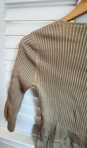 Essendi Ribbed Silk Spandex Top Soft Beige Women’s Size S - Picture 9 of 14