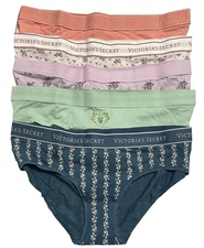 Victoria's Secret Hiphugger Panties Womens 2XL Cotton 5 Pairs Floral Multicolor