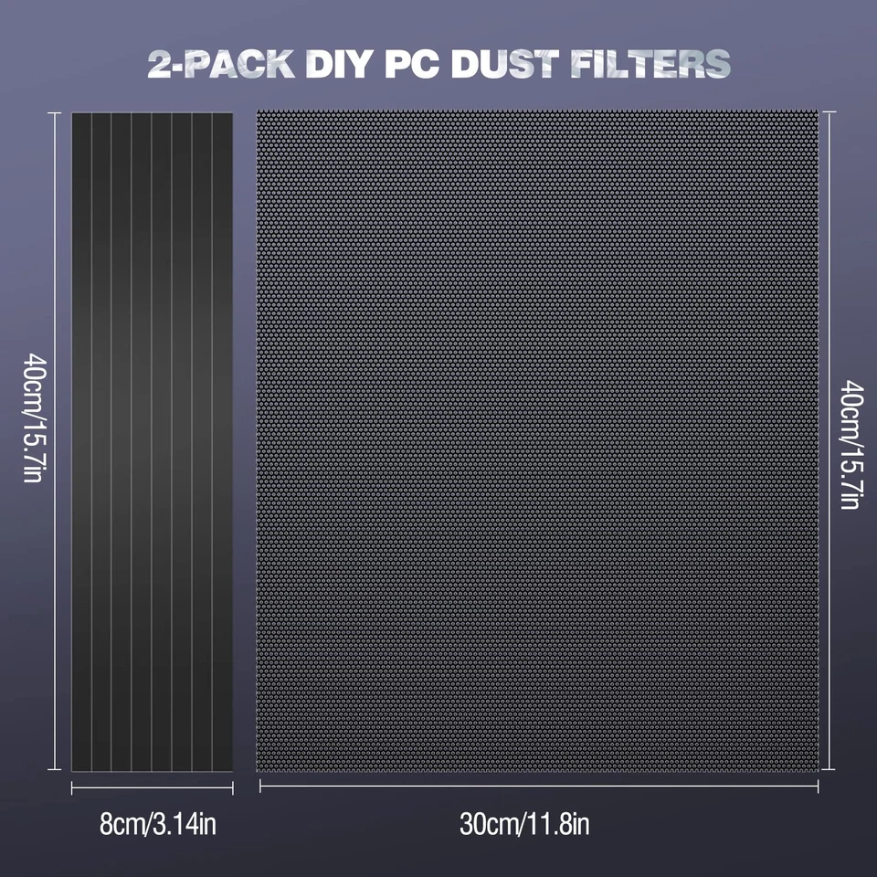 Filtro de malla antipolvo 400x300 mm hágalo usted mismo para PC [paquete de 2] PVC magnético a prueba de polvo D... Foto 4 de 4