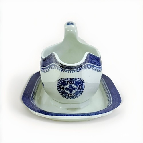 Vintage Spode Copeland Fitzhugh blaue Sauciere mit befestigtem Unterteller 4,5" - Bild 4 von 7