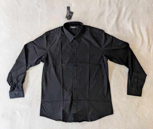 Paul Jones Black Button Down Dress Shirt Men's Long Sleeve Size L New - Picture 9 of 9