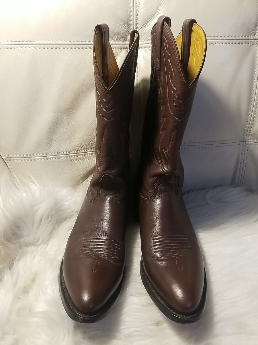 Nocona Mens Boots Size 9 B Chocolate Leather Brown Handmade  display picture 3