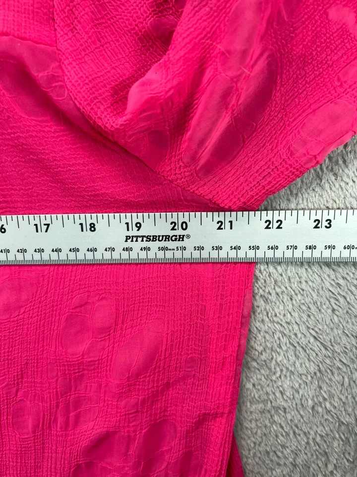 Camisa Top UMGEE Boho Mujer Mediana Rosa Transparente Blusa Bordada Media Manga Foto 2 de 4