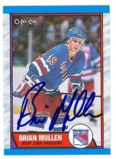 Brain Mullen autographed Hockey Card (New York Rangers) 1989 O-Pee-Chee #24