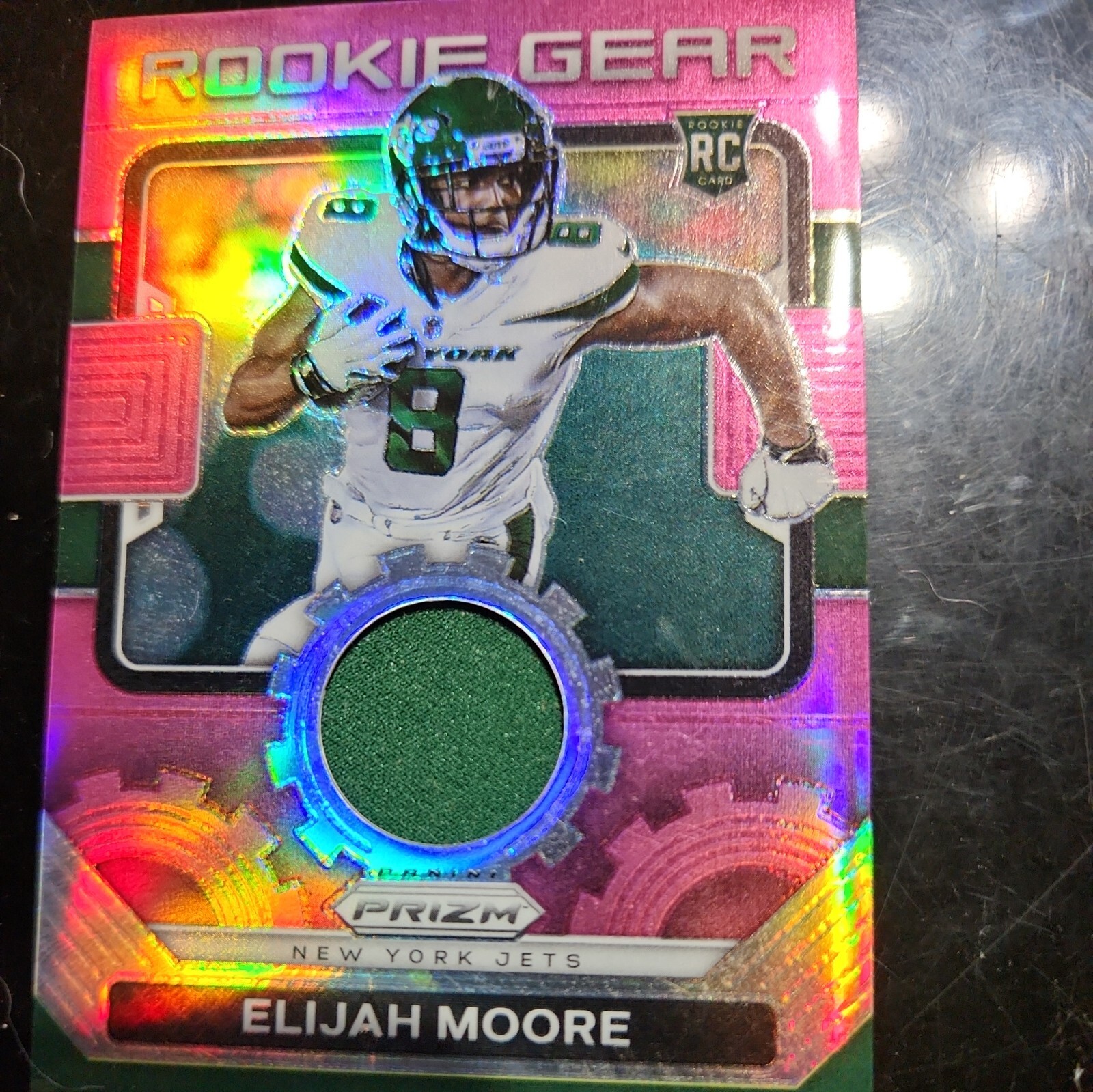 2021 Panini Prizm Pink Rookie Gear Elijah Moore RG-16