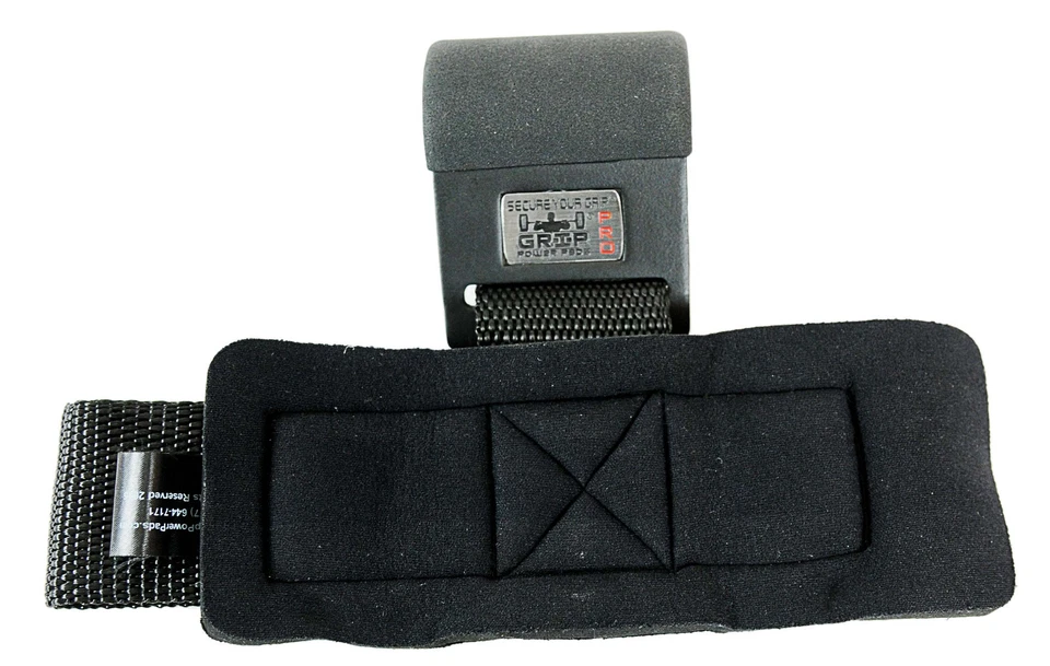 Power Weight Lifting Training Gym Hook Grips Straps Wrist Support Bandage Black - Image 4 of 4