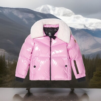 MONCLER Girls Down Padded Edling Jacket Pink for girls SKI（NWT）14A - Main Image