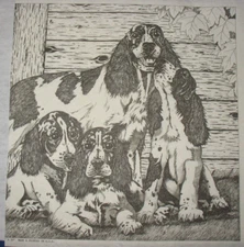 * ARTEX ND XXXX HUNTING DOGS WITH PUPPIES (CUT DOWN) Picture to paint (tri chem)