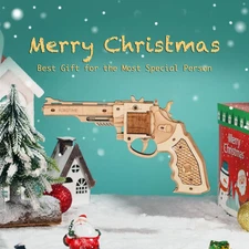 Rokr Corsac M60 Toy Gun 3D Wooden Puzzle Mechanical Building Model Kit for Child