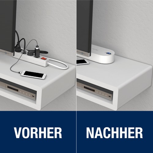 REV Steckdosenleiste NoLook, 4-fach, 1,4 m, weiß - Bild 7 von 9