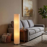 Stehleuchte Stehlampe Schlafzimmerlampe Stoff Weiß 3 Flammig Beistelllampe 110Cm