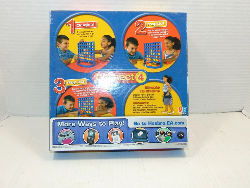 Juego de mesa de estrategia Hasbro Connect 4 2008 ahora 3 formas de jugar, sin instrucciones Foto 4 de 4
