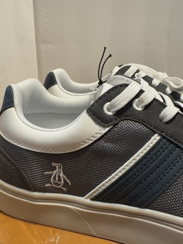 Original Penguin Herrenschuhe Frost Schnürschuhe Sneaker - Grau Blau Größe 10 Neu - Bild 2 von 5