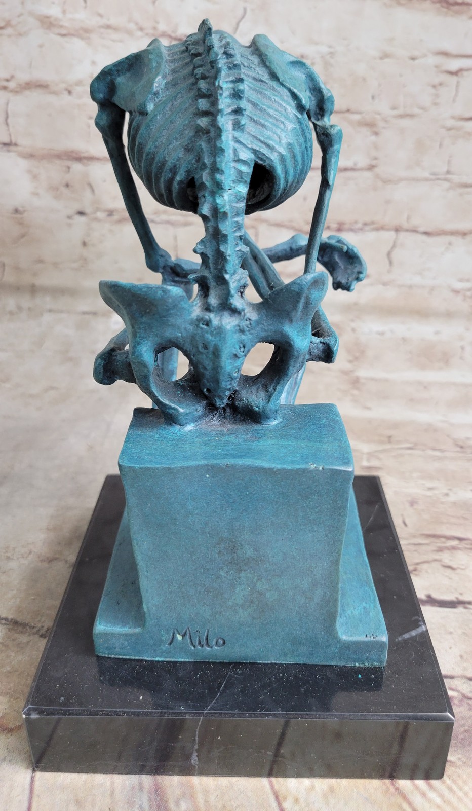 Statue Sculpture fighter Skeleton Art Deco Style Art Nouveau Style Bronze Figure