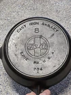 Vtg. CAST IRON No. 8 Griswold Skillet Rimmed 704K Large Logo Slanted Letters WOW