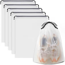 Clear Shoe Bags for Travel 5 PCS, 15.7" X 11.8" Travel Shoe Bags for Packing, Wa