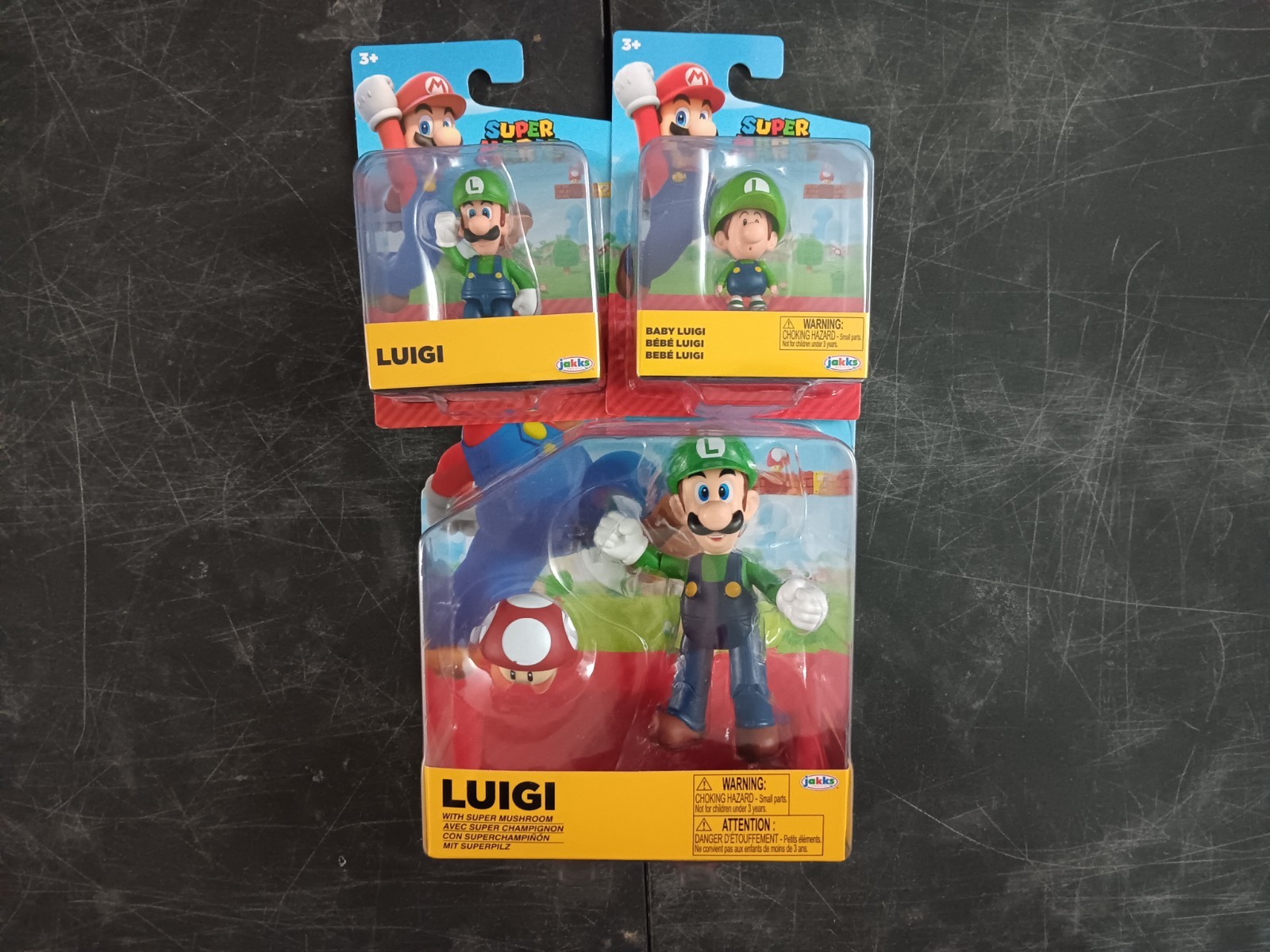 *FREE SHIP* BABY LUIGI 3-PK Super Mario World of Nintendo Jakks