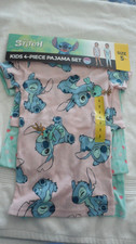 Disney Stitch 4 piece kids pajama set Size 5