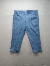 Alfred Dunner Women Jeans 24W Blue Pull On Pockets High Rise Band Stretch Casual