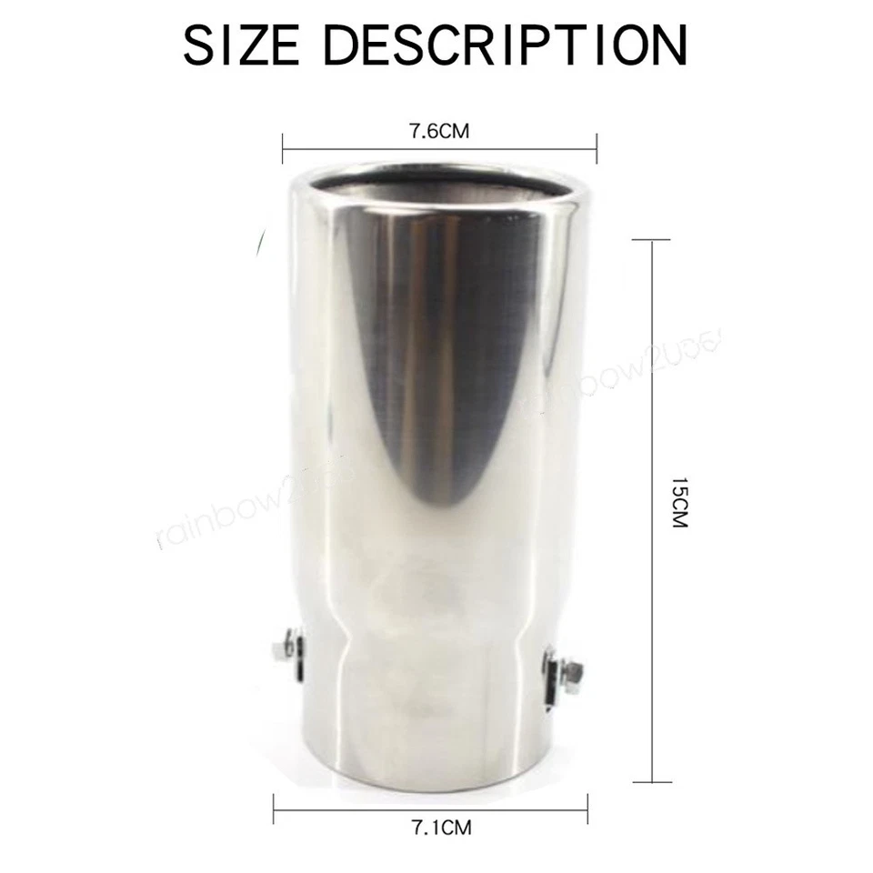 2PCS Exhaust Pipe Tip Rear Tail Throat Muffler Chrome For Cadillac SRX 2004-2016 Foto 2 de 4