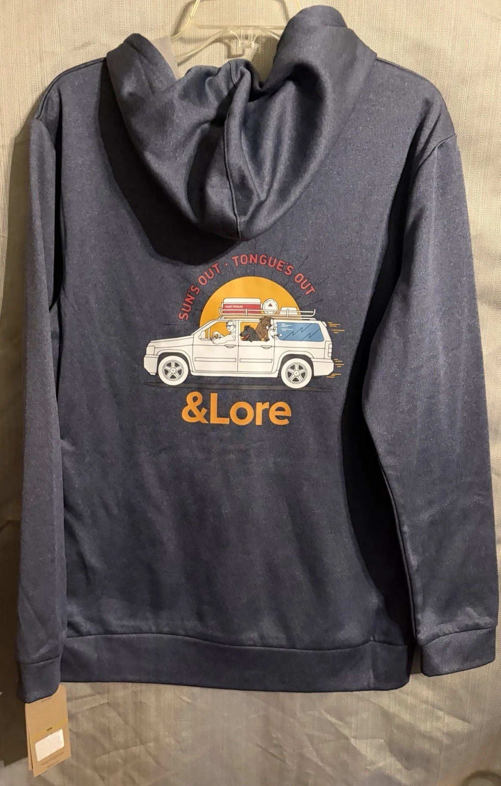&Lore Hoodie Jacket w/Dogs In SUV Logo Size Medium New image 8