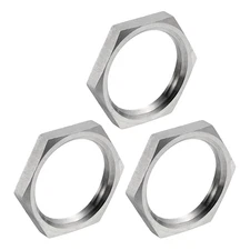 3Pcs Cast Pipe Fitting Hex Locknut, 304 Stainless Steel Hex Lock Nut NPT1 Female