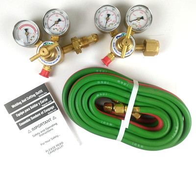 Prostar Compressed Gas Regulators Oxy-Acetylene w/ Hoses & Instructions NEW CL13